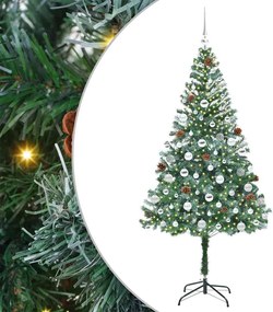 vidaXL Brad de Crăciun artificial cu 300 LED Verde 180 cm PVC și Oțel