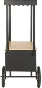 Stand decorativ din metal si lemn cu copertina, „Market Style”
