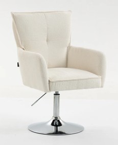 HR250N Scaun Crem Boucle Bază Cromata