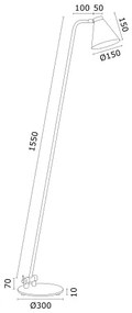 Lampadar, lampa de podea design modern AVALONE negru