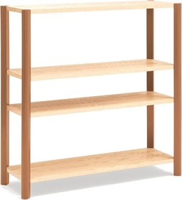 Etajeră cărămizie/în culoare naturală deschisă cu aspect de lemn de stejar 126x128x43 cm Bona – Teulat