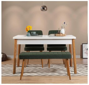 Set mobilier sufragerie Bimuvo 4 (pin atlantic + alb + verde) (pentru 4 persoane). 1095035