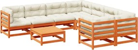 vidaXL Set mobilier de grădină cu perne, 9 piese, lemn masiv de pin