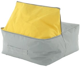Fotoliu tip sac, gri/material textil verde, ALIMOR