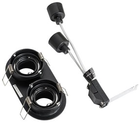 Spot îngropat rotund negru GU10 35mm orientabil 2 lumini - Installa