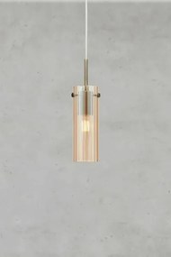 Markslöjd 109015 - Lustră pe cablu TIBIA 1xE14/40W/230V bej fumuriu/alamă