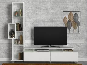 Masă TV/dulap cu raft Tullia (alb). 1062686