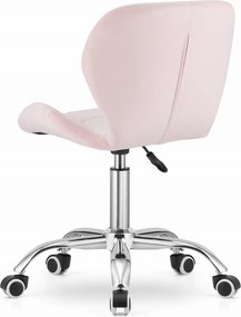 Set pentru birou ZARIMO masa 80x40 cm, alb/stejar sonoma + scaun AVOLA VELVET, roz