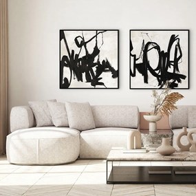 Tablou pictat manual 100x100 cm Playblack 1 - Malerifabrikken