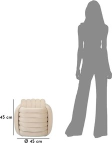 Taburet crem cu tapițerie din catifea Softy – Mauro Ferretti