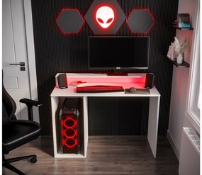 Masă PC pentru gaming Garrick 2 (biely) (cu iluminat LED RGB). 1064136