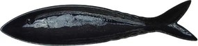 Platou servire din ceramica, forma de peste, Blue