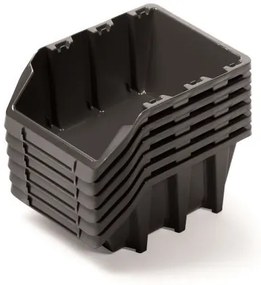 Set de 6 cutii de depozitare fiecare 24,9 x 15,8 x 11,4 cm, negru