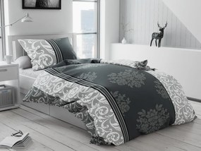 Lenjerie de pat din bumbac gri, Ida Dimensiune lenjerie de pat: 70 x 90 cm | 140 x 200 cm