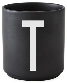 Cană din porțelan Design Letters Alphabet T, 250 ml, negru