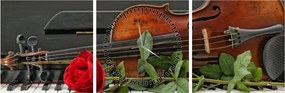 Tablou- Amintire de muzicean (cu ceas) (90x30 cm)