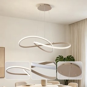 Brilagi - Lustră LED dimabilă pe cablu INFINITY LED/80W/230V 80x80 cm bej + telecomandă