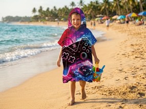 Poncho pentru copii GAMES colorat 60x120 cm