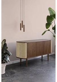 Comodă maro/bej joasă cu aspect de lemn de stejar 150x75 cm Treasures – UMAGE