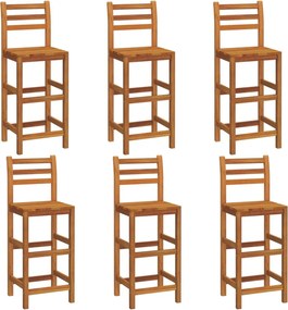 vidaXL Taburete de bar, 6 buc., lemn masiv de acacia