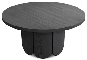 Măsuță de cafea neagră rotundă cu aspect de lemn de stejar ø 78 cm Soft – Woodman