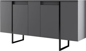 Comoda LUXE, gri antracit/negru, PAL melaminat, 160x35x80 cm