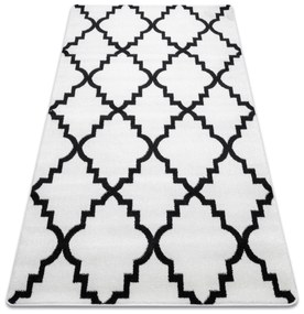 Covor Sketch - F343 cremă și negru marocani Trellis