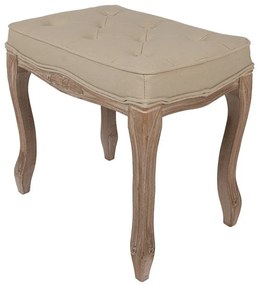 Taburet shabby chic, bej, stofa, 50x36x47 cm