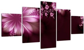 Tablou cu abstracție - flori (125x70 cm), în 40 de alte dimensiuni noi