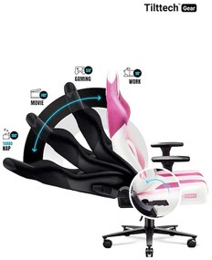 Scaun gaming Diablo X-Player 2.0 din material Normal Size Marshmallow Pink/roz Diablochairs