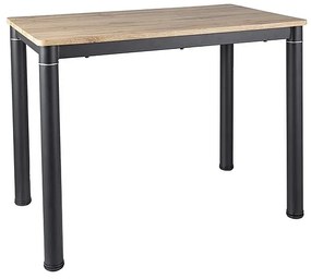 Masa de dining neagra DAMAR 100x60 cm, decor stejar artisan