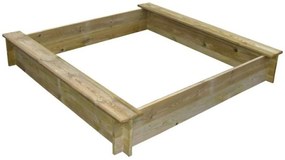 Cutie de nisip pătrată din lemn cu două scaune