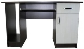 Birou Nero cu 1 usa si 1 sertar, Wenge/Brad, 120 x 74 x 60 cm