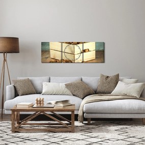 Tablou - Natură moartă de toamnă cu nuci (cu ceas) (90x30 cm)