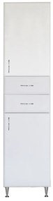Dulap înalt Bianca Plus 45 cu 2 uși, 2 sertare, alb lucios, dreapta