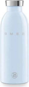 Sticla termos SMEG Clima 50's Style WBF01PB, 500 ml, Inchidere ermetica, Pereti dubli, Otel inoxidabil 18/8, Albastra
