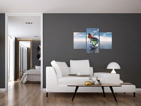 Tablou cu fluture pe bilă din sticlă (90x60 cm)