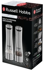 Set rasnite electrice pentru sare si piper Russell Hobbs Classics 23460-56, Mecanism ceramic, LED, Otel inoxidabil