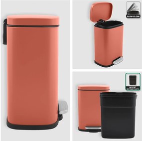 Coș de gunoi teracotă cu pedală din oțel 5 l Akira – Spirella