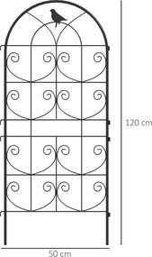 Outsunny Suport pentru plante agățătoare cu modele de păsări set de 2 spalieri de grădină pentru legume viță flori metal 50 x 120 cm negru | Aosom Romania