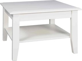 Masă lemn masiv alb Cafea Linea 70x70cm