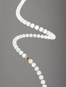 Lustra LED dimabila, deosebita design lux PERLA opal, auriu