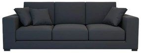Canapea fixa Lux Family, 3  locuri, material textil, culoare gri, sezut spuma, cadru lemn