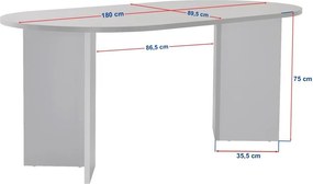 Masă de dining cu aspect de lemn de stejar 89,5x180 cm Sablin – Kalune Design