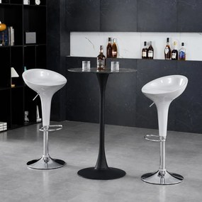Scaun de bar Alb ABS 101 - Modern, Reglabil, Suport pentru Picioare