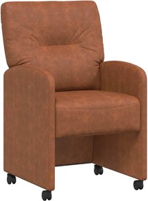 vidaXL Scaune de dining cu roți cu roți 2 pcs Maro 57 x 67 x 95 cm