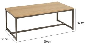 Măsuță de cafea în culoare naturală 50x100 cm – Casa Selección