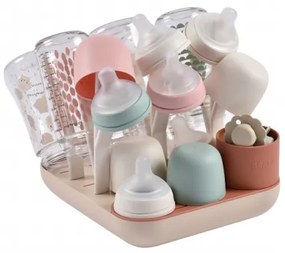 Suport pentru uscarea biberoanelor Beaba bej/portocaliu