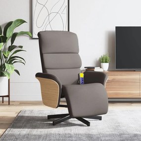 vidaXL Fotoliu masaj rabatabil cu suport picioare, gri taupe, textil