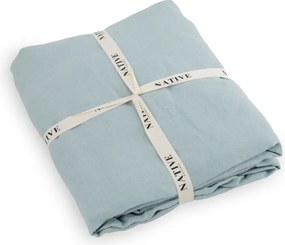 Lenjerie de pat albastru-deschis din in pentru pat de o persoană 135x200 cm Aqua – Native Natural